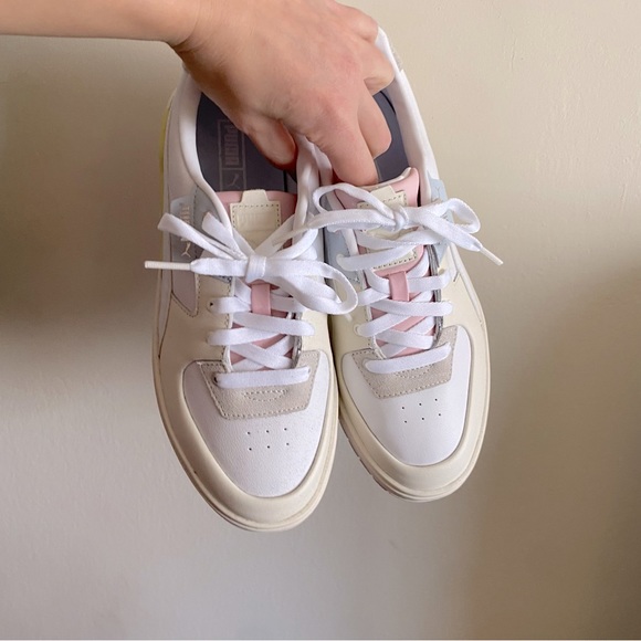 Puma Cali Dream Pastel and White Platform Sneakers - Picture 2 of 8